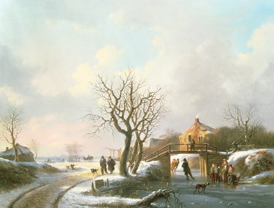 Winterszene, 19. Jahrhundert von J.S.
